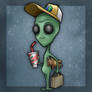 Alien Tourist Cartoon Illustration