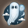 Ghosts in the Clouds Cartoon Illustration