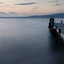 blue hour at the seaside.