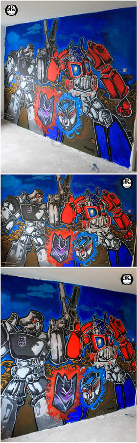 The Robotic Showdown - Transformers Mural