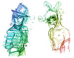 mad hatter and march hare by paintedmaru