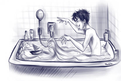 Bath time with Percy