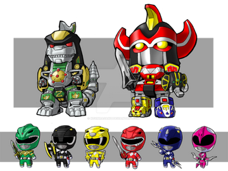 Lil Zords and Rangers by KevinRaganit