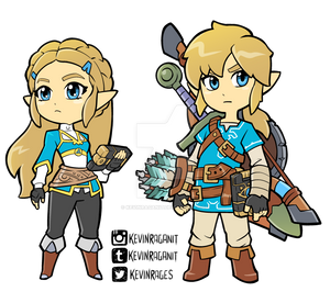 Zelda and Link Breath of the Wild