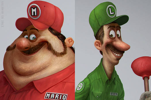 Mario Bros - Fan art Close up