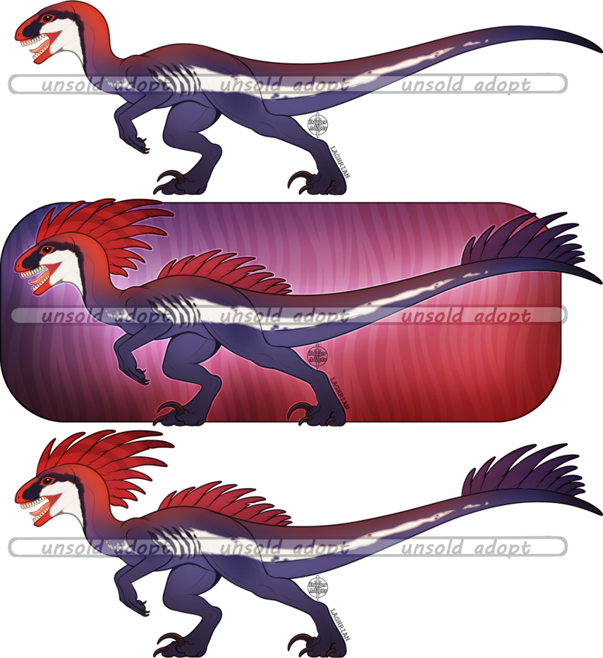 Lazer Raptor Deviantart Regal Red'n'Blue Raptor Adopt - SOLD by DaggerAdopts on DeviantArt
