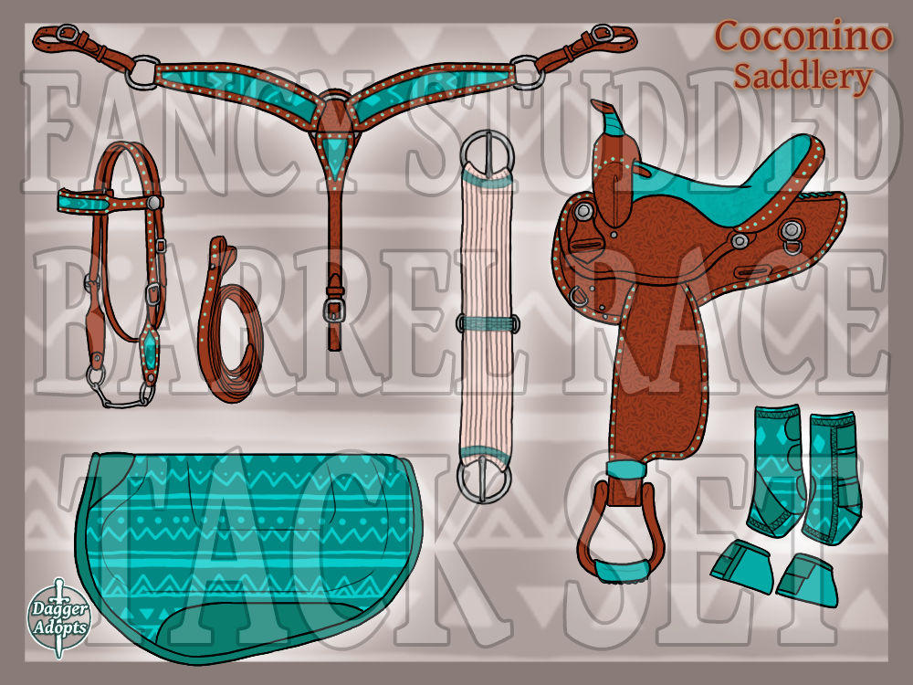 Barrel Racing Tack Set - OPEN by DaggerAdopts on DeviantArt