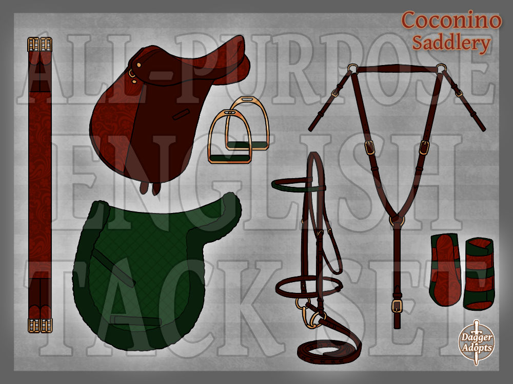 English Tack Set - OPEN by DaggerAdopts on DeviantArt