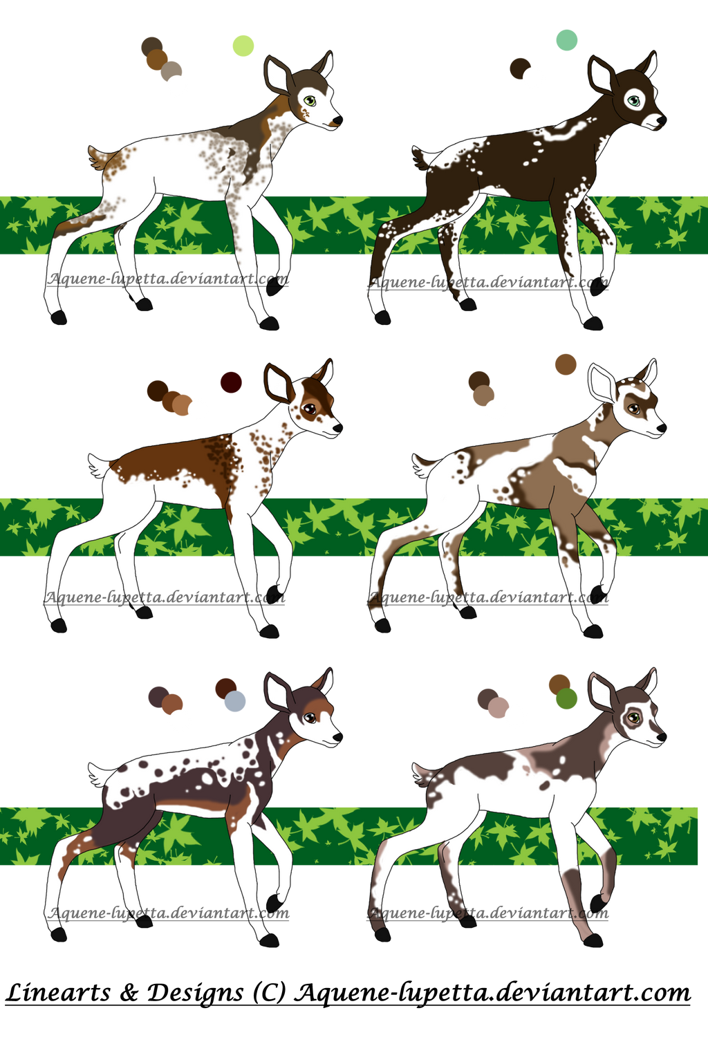 Piebald fawns adoptables :CLOSED: