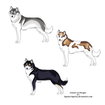 Husky designs for Avantgardekennels' contest by Aquene-lupetta