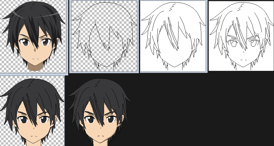 Desenho Simples do Rosto do Kirito by Loporomen on DeviantArt