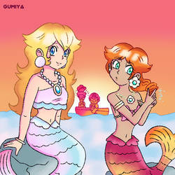 Peach and Daisy as Mermaids (2024)