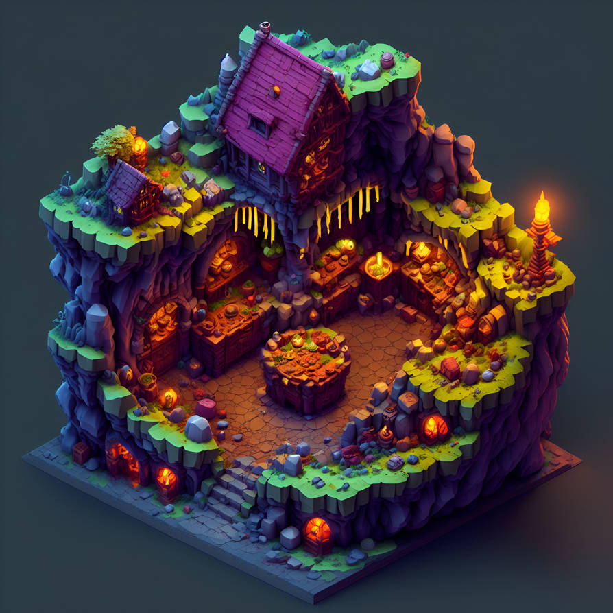 Default isometric render of the kitchen interior o by JeanHinostroza2 ...