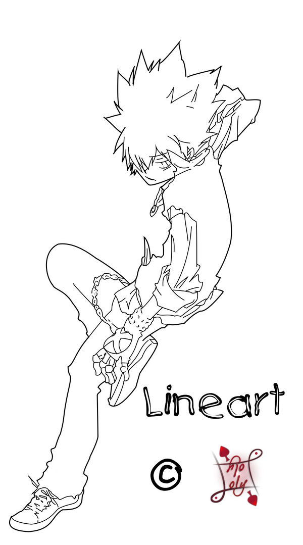 KHR Lineart - Tsuna for G-F by Lolker-chan