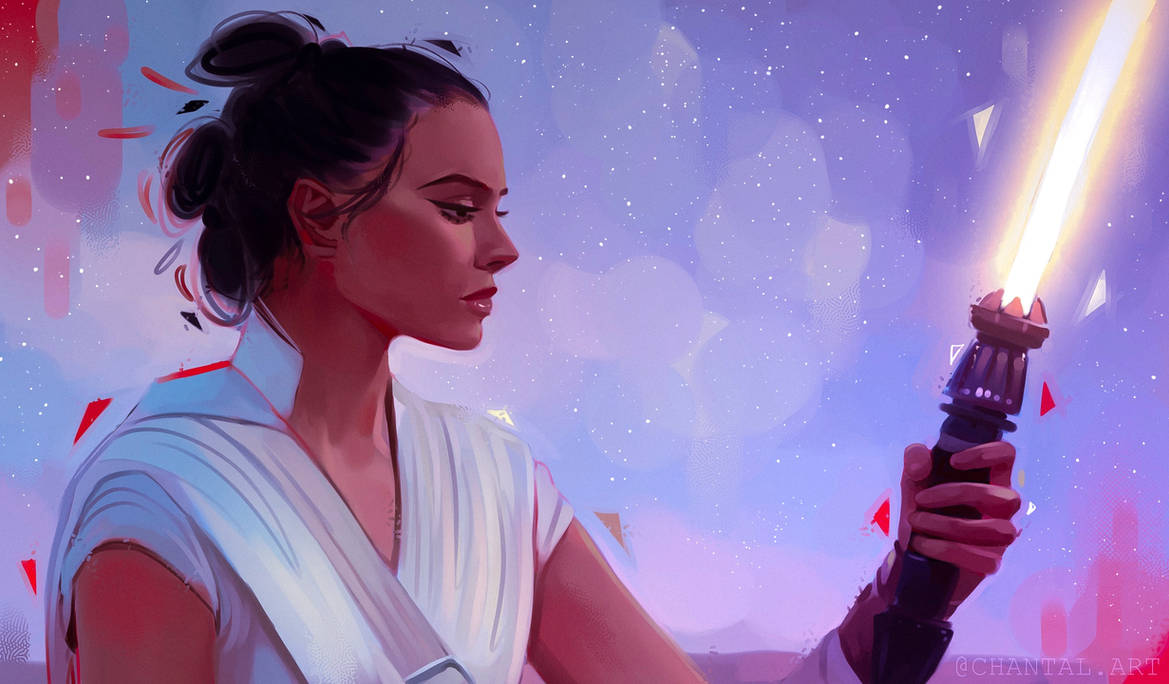 Rey Skywalker with new lightsaber by chantalart6 on DeviantArt
