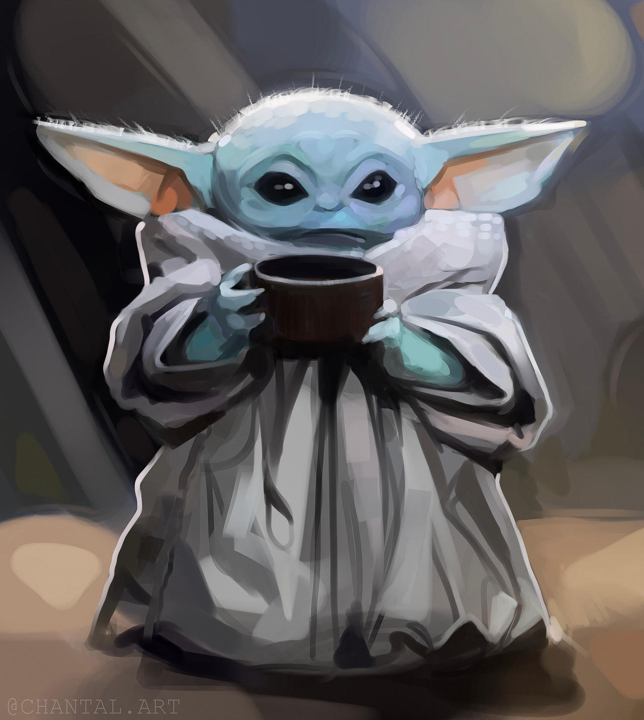 Baby Yoda Sipping Soup By Chantalart6 On Deviantart Baby Yoda Sipping Soup By Chantalart6 On Deviantart