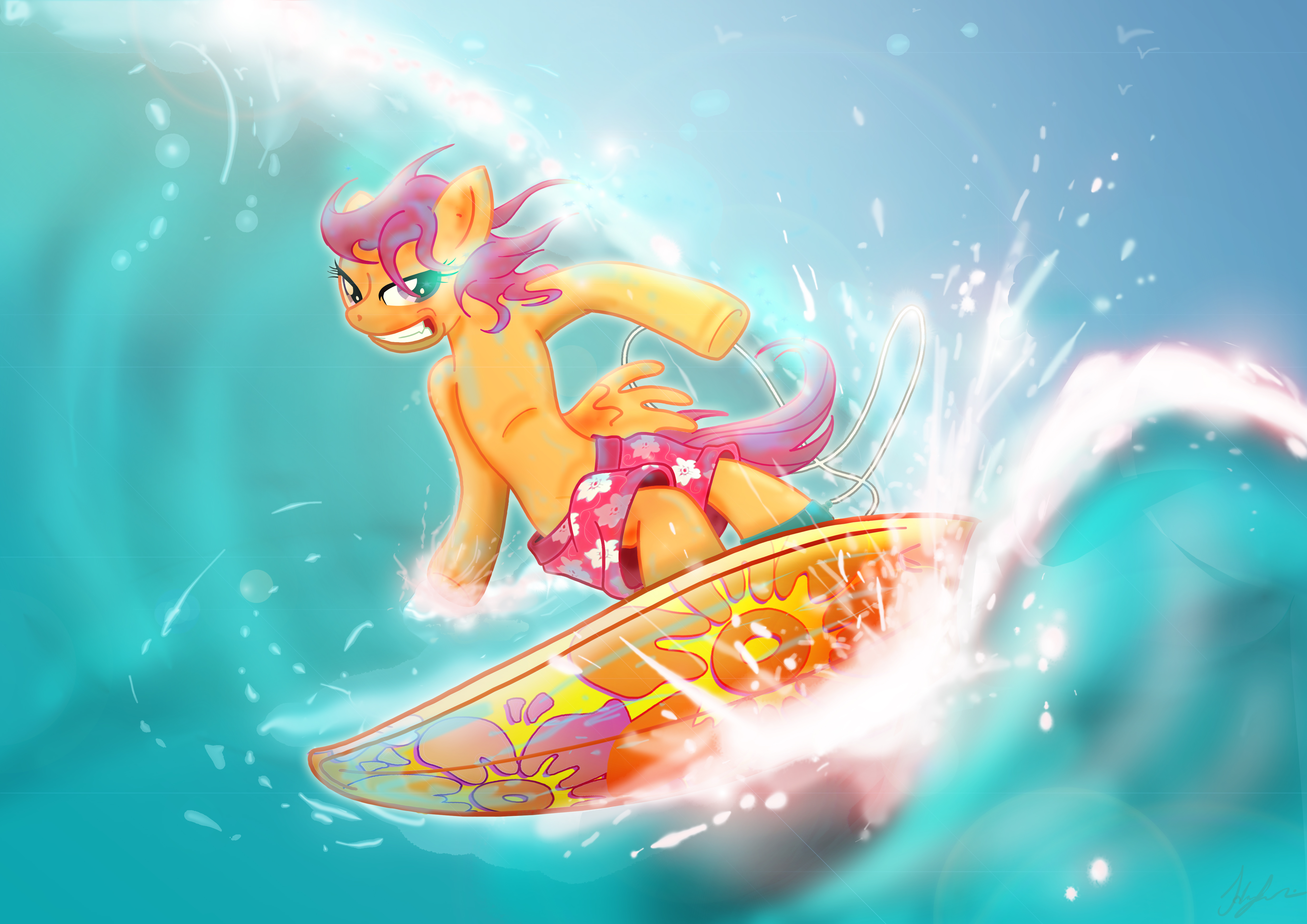 Scootaloo Surfing