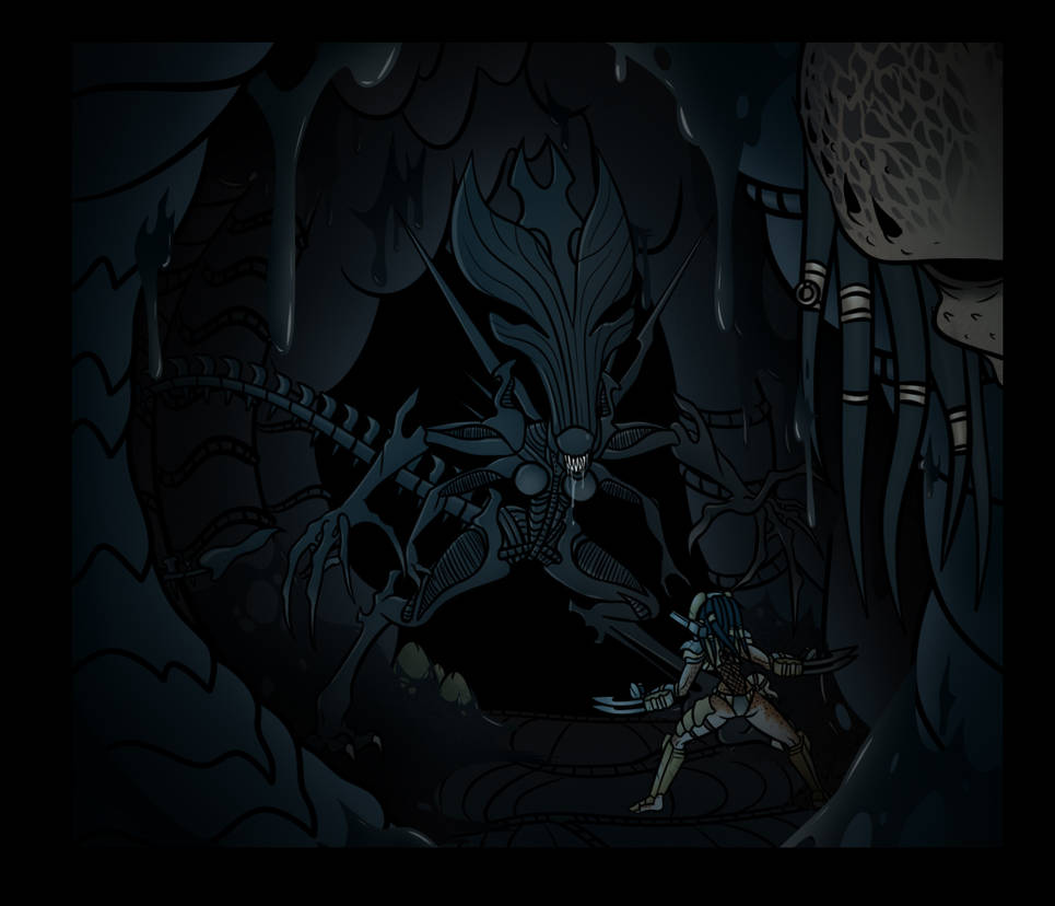 Alien queen Vs Predator female by Thorkam on DeviantArt