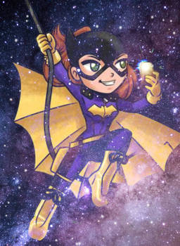 Galaxy Batgirl taking a selfie