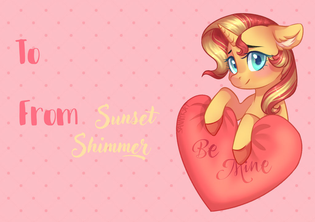 Sunset Shimmer Valentines Day Card