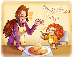 Geraldine and Mona : Homemade Pizza !