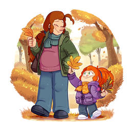Geraldine and Mona : Autumn field