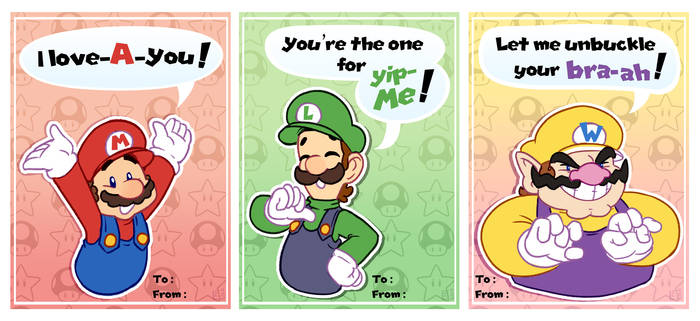 Super Mario : St Valentin cards