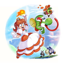 Super Mario Wonder : Fire Daisy and friends