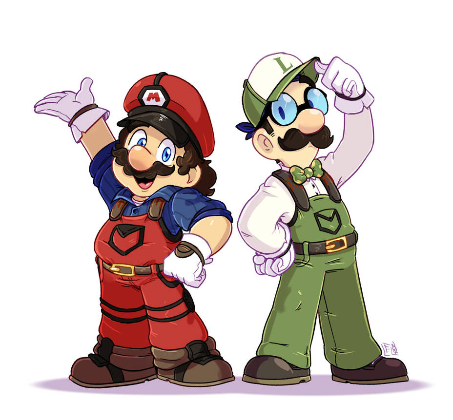 Commission : Mario and Luigi Alt design by FrancoisL-Artblog on DeviantArt