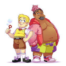 Commission : Human Bob and Patrick