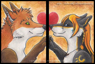 ACEO: Aura and Foxy commission