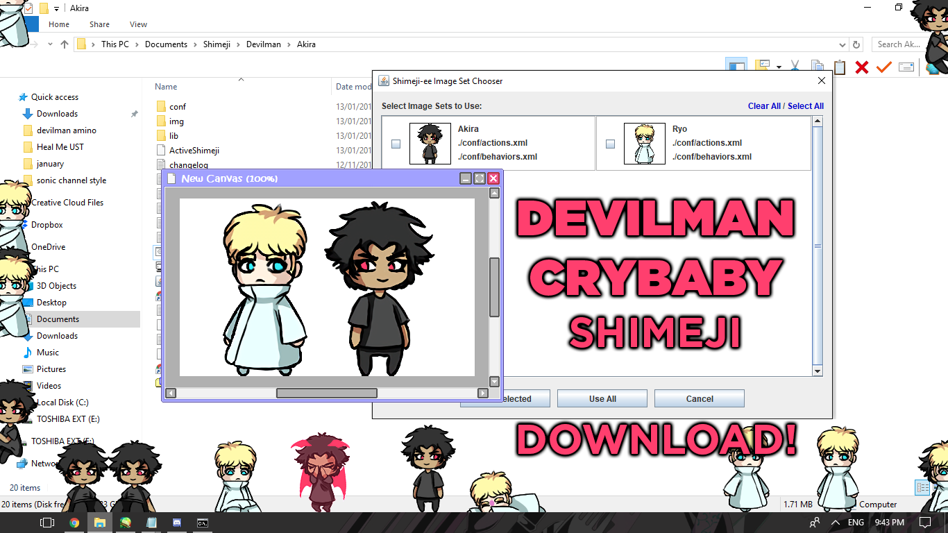 Shimeji: Akira Fudo + Ryo Asuka (DEVILMAN CRYBABY)