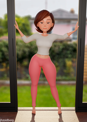 Helen parr in pink yoga pants