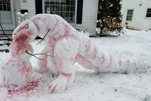 Dinosaur Snow Sculpture