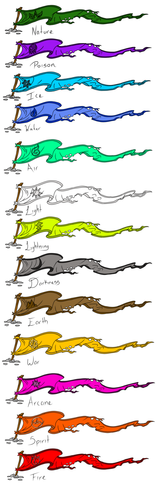 Elemental Flags by HellsDementedAngel on DeviantArt