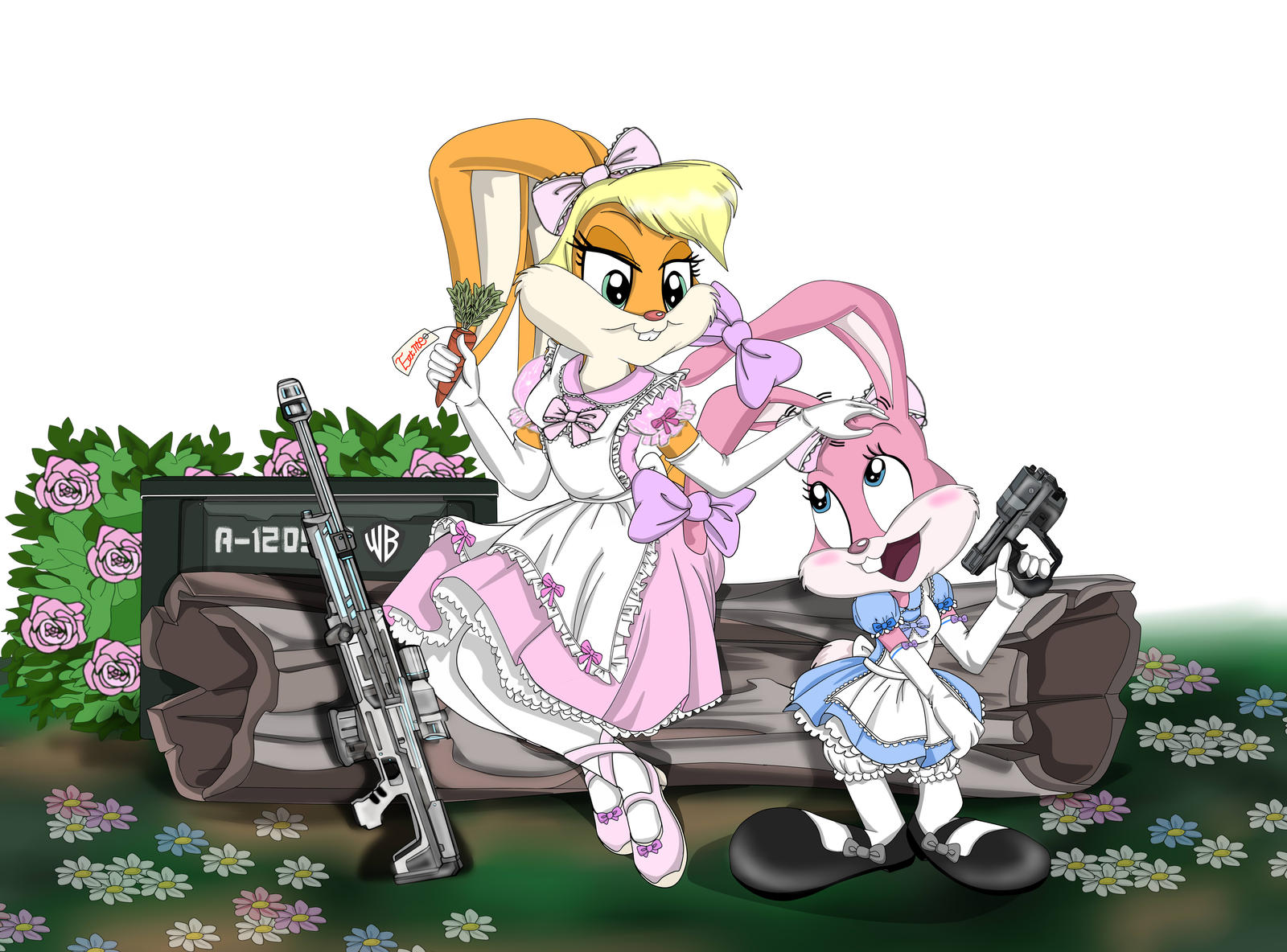 Lola and Babs bunny in wonderland by AVCHonline on DeviantArt
