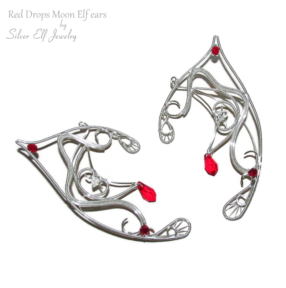 Red Drops - Moon Elf ears