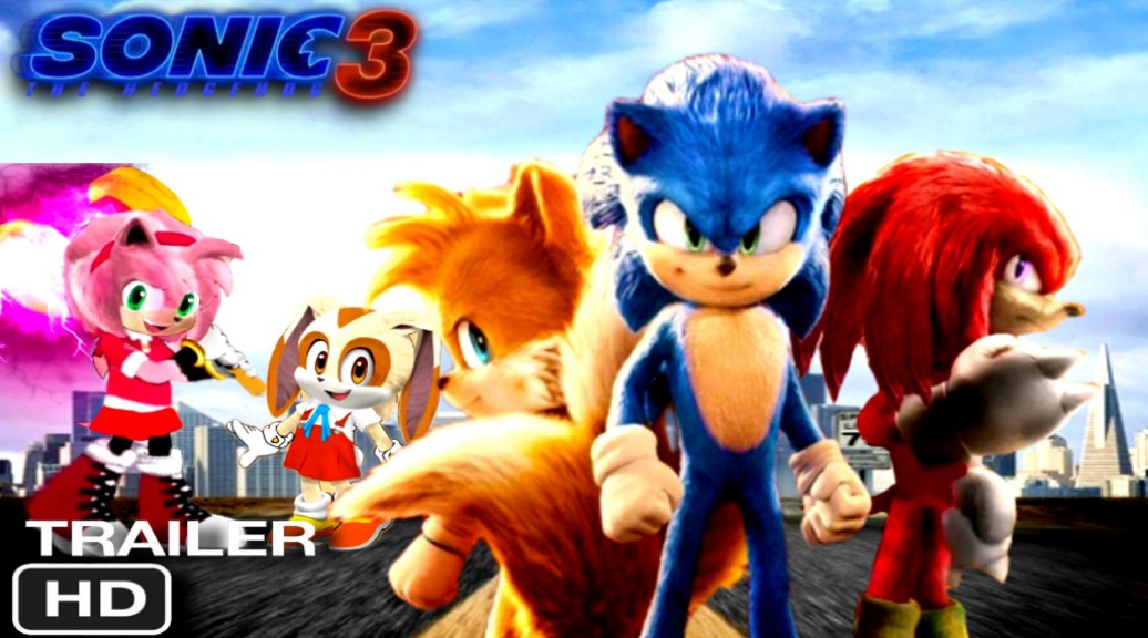 Sonic movie 3 fanmade japan poster and final V4 Sonic movie 3 US