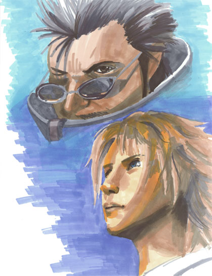 Tidus and Auron