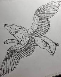 Winged wolf