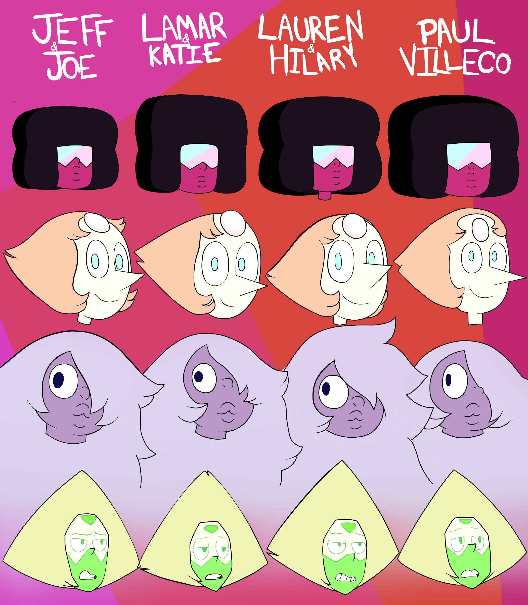 Crystal Gems Drew by Different Storyboarders