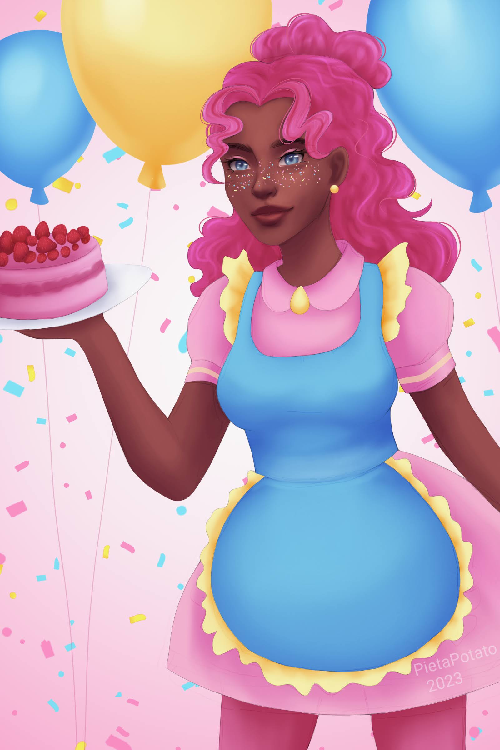 Pink Cake Deviantart Pinkie cake by Pieta-potato on DeviantArt