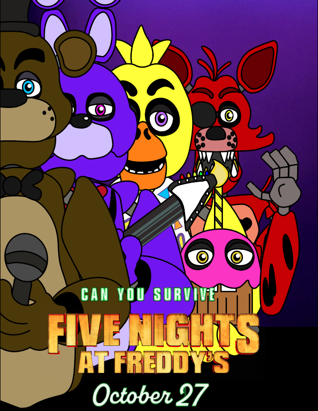  2023 FNAF Movie Anime Cartoon 2023 Movie Poster Cool