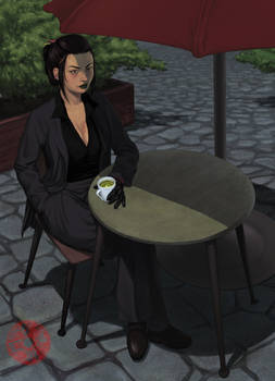 Lady Shiva Enjoying a Cup of Tea