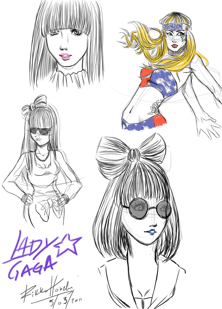 Lady GaGa doodles