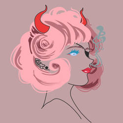 Pink horned girl