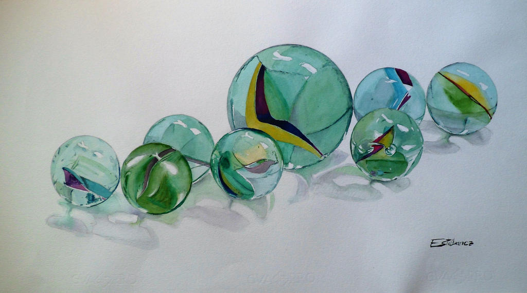 Watercolor Marbles #8