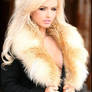 sexy blonde with fur jacket