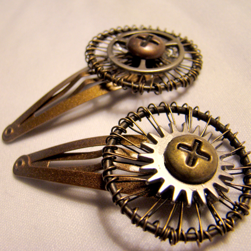 Steampunk Lolita Hair Clips