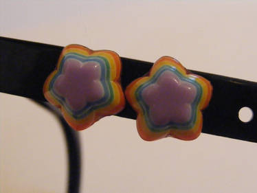 rainbow stars stud earrings